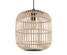 EGLO LÃ¡mpara colgante Bordesley, vintage, naturaleza, boho, hygge, lÃ¡mpara de mesa de comedor de acero en negro y madera en colores naturales, lÃ¡mpara de salÃ³n con casquillo E27, Ã 35 cm