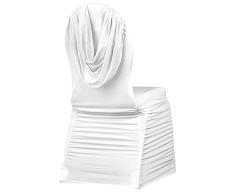 CV Linens 8270us - Funda para Silla de Banquete de Elastano, 86 cm x 46 cm, Parte Trasera Fruncida, Color Blanco, 1 Pieza