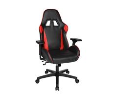 Topstar Speed Chair 2 giratoria de Oficina, Videojuegos, Silla de Chef, Piel sintÃ©tica, Rojo y Negro, Talla Ãºnica