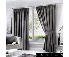 Fusion - Dijon - Par de Cortinas Plisadas con Aislamiento tÃ©rmico, 117 x 229 cm, Color carbÃ³n