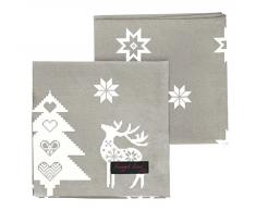 Ragged Rose â Natalie â Servilletas de AlgodÃ³n Navidad (4 Unidades), Color Gris y Blanco - 40 x 40 cm