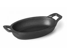 LACOR 25782 Cacerola Oval sin Base Magma, Hierro Fundido, Negro, 17 cm