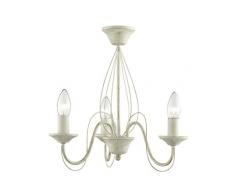 Lighting Collection 700004 - Lámpara de techo colgante (casquillo E14 tipo Edison, 60 W), color crema y dorado
