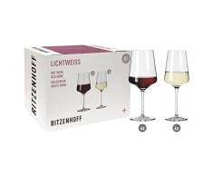 RITZENHOFF 6111003 - Juego de copas de vino blanco y vino tinto (500 ml), color blanco claro Julie n.Âº 3, 8 unidades, fabricado en Alemania