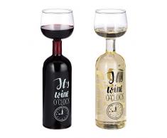 Relaxdays Copabotella Vino XL, Copa Gigante Graciosa, Botella XL Broma, Regalo Amantes del Vino, 750 ml, Transparente (10024995)