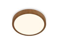 Briloner -lámpara de techo LED, lámpara de techo de madera, luz blanca cálida, lámpara de superficie, luz de superficie, aspecto de madera, Ã380x50 mm