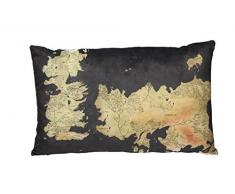 SD Toys Mapa de Poniente Cojín Game of Thrones, Poliéster, Multicolor, 34x55x8 cm