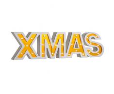 WeRChristmas - Espejo Cartel de Navidad decoración de Navidad, Madera, 34 cm, Color Blanco
