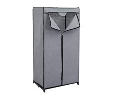 axentia Armario de Tela, Material de Madera, Gris, Aprox. 75 x 150 x 50 cm