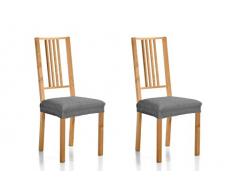 Martina Home Emilia Pack de Fundas de Asiento para Silla, Tela, Gris, 2 Unidades
