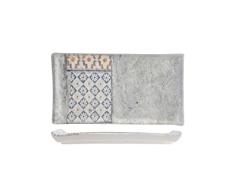 H&H 3240611 Plato rectangular Malaga, Stoneware Decorado, 15 x 9 cm