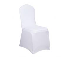 HENGMEI Funda elÃ¡stica Universal para Silla, con Lazo, para Fiestas, Bodas, cumpleaÃ±os, decoraciÃ³n de sillas (Blanca, 100 Unidades)
