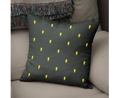 BonaMaison Fundas para CojÃ­nes, Amarillo neÃ³n y Humo Funda de Almohada Silla Oficina Cama Decorativa Moderna DecoraciÃ³n del Hogar HabitaciÃ³n, 43x43 Cm - DiseÃ±ado y Fabricado en TurquÃ­a