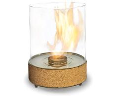 Planika Dancing Flames Chimenea de Mesa Interior y Exterior de bioetanol - con Chimenea de Mesa de Corcho de Madera de Roble - decoración de Mesa Farol de jardÃn 25,1 x 35,3 cm