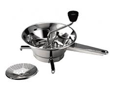 Moulinex A40106 Pasapurés con Dos Discos para ralladura de Menos a más Fina, Acero Inoxidable, 9.5x21x30 cm