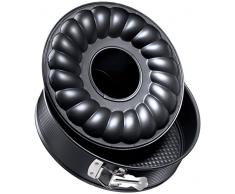 Zenker Molde Desmontable 2 Fondos 24cm. Pure, Acero con Revestimiento Antiadherente ILAG, Negro, 24