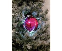Europalms 83501238 Bola de Nieve Decorativa con Luces LED, Rosa, 8 cm, 5 Unidades