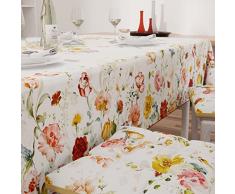 PETTI ARTIGIANI ITALIANI - Mantel Antimanchas, Mantel Rectangular, Mantel de Mesa, Mantel Estampado, Floral 06, 100% Made in Italy