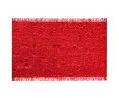 Eurofirany - Juego de salvamanteles para 6 Personas, 6 Piezas, Rectangular, 30 x 45 cm, Color Rojo