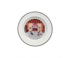 Villeroy & Boch Design Naif Plato Hondo Chimenea de DiseÃ±o ClÃ¡sico con Alegre decoraciÃ³n, Porcelana, Multicolor, 21 cm
