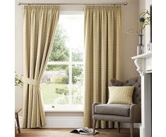 Just Contempo - Cortinas Forradas con Plisado en la Parte Superior, 111,8 x 182,9 cm, diseÃ±o de Cuadros, Color Beige y marrÃ³n