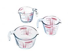 Pyrex Prepware Set de 3 Jarras Medidoras con Extrema Resistencia a los Choques Térmicos