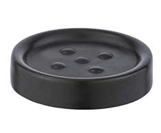 Wenko Jabonera Polaris negro mate cerÃ¡mica - Jabonera adecuado para el jabÃ³n de manos, CerÃ¡mica, 11 x 2.5 x 11 cm, Negro