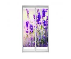 Blindecor Easy pack de 2 estores sin taladrar estampados - Estor translúcido estampado digital, Lavanda, 45 x 150 cm (Ancho por alto). Tamaño de la tela 42 x 145cm. Pack de dos estores