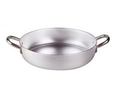 Ollas Agnelli Pan de Aluminio, Espesor de 2 mm, con 2 Asas en Acero Inoxidable, Plata, 20 cm