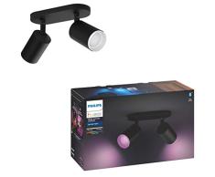 Philips Hue â Lámpara inteligente, Hue Fugato, Foco LED Inteligente, Luz Blanca y de Colores, Compatible con Alexa y Google Home, Color Negro