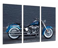 Poster FotogrÃ¡fico Moto Harley Davdison Azul, Carretera, Motorista TamaÃ±o total: 97 x 62 cm XXL