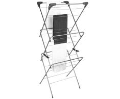 Kleeneze KL028077 Tendedero de 3 Niveles, Espacio de Secado m, 28 Ganchos para Ropa Larga, Capacidad de 15Â kg, se pliega cÃ³modamente, Ligero y Compacto, Gris, Grey, One Size