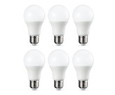 AmazonBasics Bombilla LED Esférica E27, 9W (equivalente a 60W), Blanco FrÃo - 6 unidades