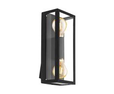EGLO 98273 iluminación al aire libre Aplique de pared para exterior Negro LED 60 W Iluminación al aire libre , Aplique de pared para exterior, Negro, Vidrio, Acero, Zinc, IP44, Fachada, I