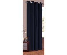 Gardinenbox Cortina Opaca con Ojales, Tela, Azul Oscuro, HxB 245x140 cm