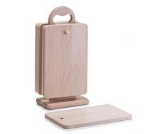 Zeller 22375 - Juego de Soporte y Tablas de Cortar (7 Piezas, Madera de Haya, 15Â xÂ 9Â xÂ 31 cm)