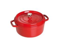Staub - Olla Cocotte redonda, hierro fundido, 26 cm, rojo cereza
