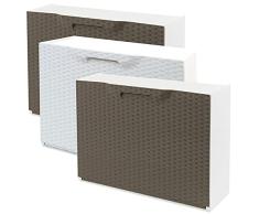 Pack de 3 zapateros color marron y zapatero en color blanco de polipropileno ACABADO RATTAN