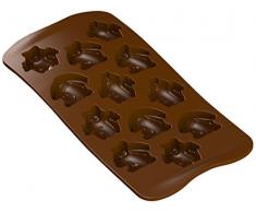 SCG30 Molde de silicona para chocolate,12 cavidades tema pascua, color marrón