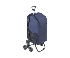Wenko 84601500 de la Maleta con Ruedas y con Asiento de Coche, Triciclo con Sistema para Subir escaleras, Capacidad de la 35 L, Aluminio, 36,5 x 103 x 65 cm, Colour Plateado Mate