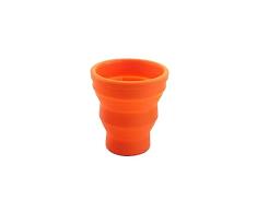 QLLQ Taza de viaje portátil plegable de silicona sin tapa portátil plegable de silicona para acampar vaso extensible (amarillo)
