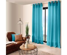 Enjoy Home 2015TU140240 - Cortina de poliÃ©ster con 8 Ojales (140 x 240 cm), Color Turquesa (240 x 140 cm)