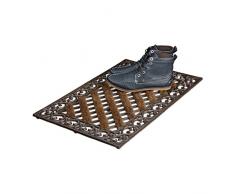relaxdays Felpudo Rectangular con cepillos para la Entrada del hogar, 4 x 72 x 46 cm, Hierro Fundido con Patas de Goma, Antideslizante, Color MarrÃ³n/Bronce, fundiciÃ³n, Fibra de Coco