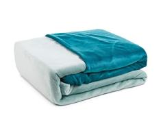GÃ¶zze - Ropa de cama reversible, Tacto de cachemira, Funda nÃ³rdica: 135 x 200 cm, Funda de almohada: 80 x 80 cm, Microfibra - Aqua/Turquesa
