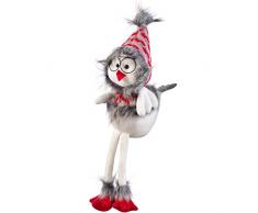 WeRChristmas - Figura Decorativa de pÃ¡jaro Sentado con Patas Suaves, 42 cm, Multicolor