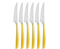Bugatti GL6U - 021F06/6 Glamour Cuchillo de Postre, San/Acero, 16 x 26 x 3 cm, de Color Amarillo, 6 pcs