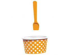 zakdesigns 2131Â âÂ 660Â Helado Dotty con Cuchara (melamina, Naranja/Blanco, 8Â x 8Â x 9Â cm