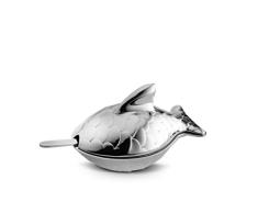 Alessi FM24 Colombina Fish - Salero con cuchara de acero inoxidable 18/10 brillante