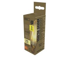 Emos LED de C38Â de PFV de 2Â W de E14Â de WW a + +, LED la bombilla Vintage Candle 2Â W E14Â luz blanca +, cristal, 2Â Watts, E14, Transparente, 3.8Â x 3.8Â x 13Â cm