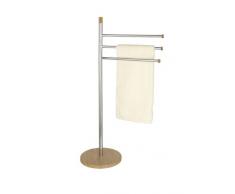 Wenko 17645100 Toallero pie Bamboo - Perchero, 3 Brazos, Acero, 47.5 x 86.5 x 25.5 cm, Cromo